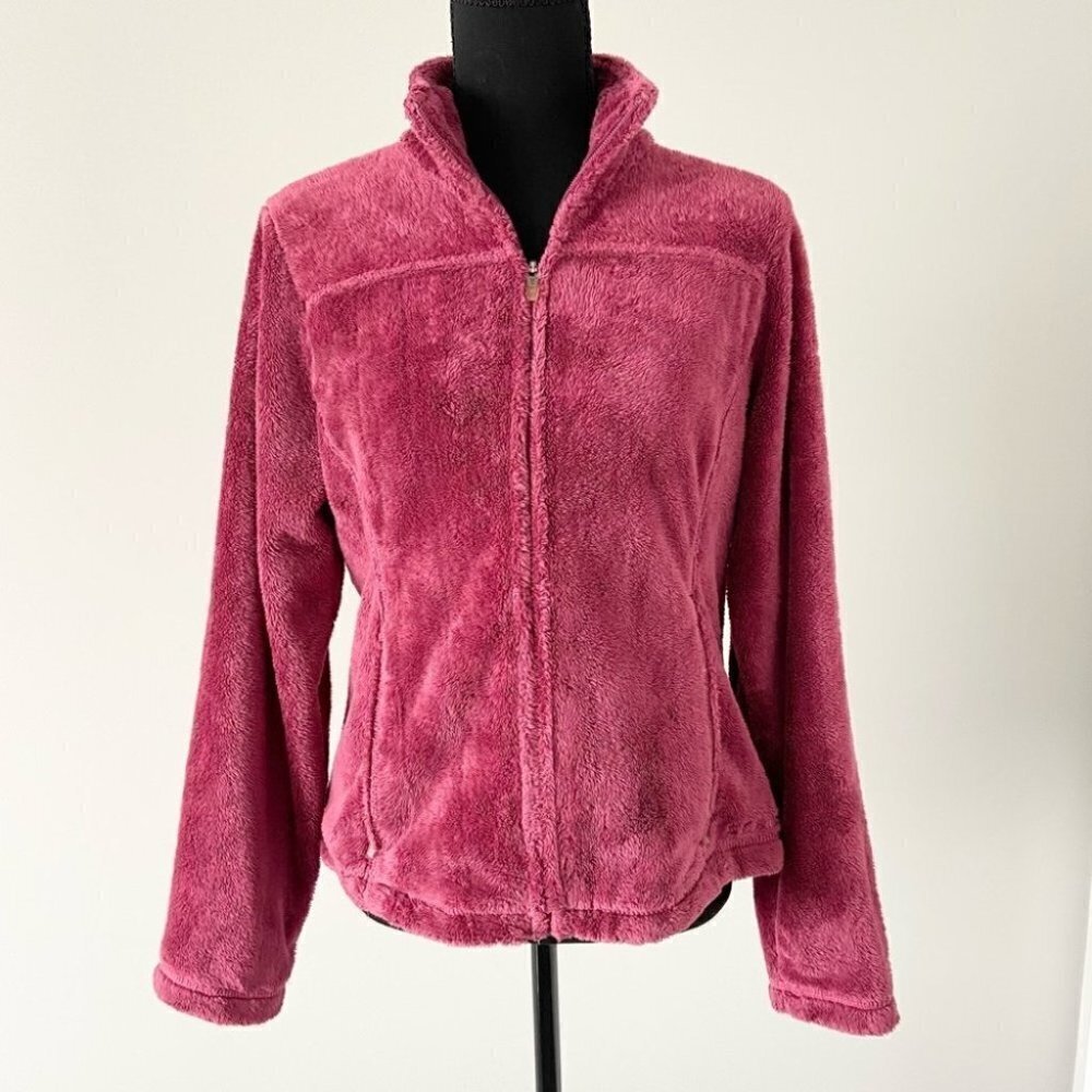 L.L.Bean Vintage Fuzzy Fleece Teddy Jacket  in Burgundy